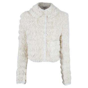 Pre Owned Dolce and Gabbana Off-white Agnello Kalga Lamb Fur Jacket S