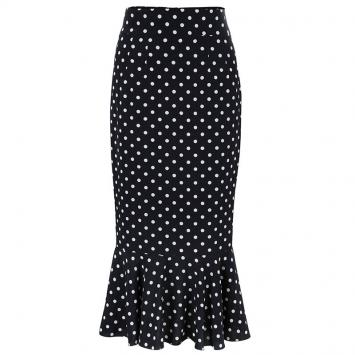 Pre Owned Dolce and Gabbana Dotted Skirt S