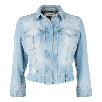 مملوكة مسبقًا Dolce and Gabbana Light Blue Denim Jacket S