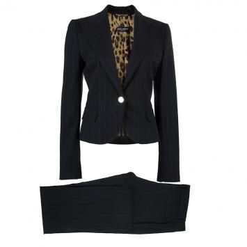 Pre Owned Dolce and Gabbana Striped Pant Suit M