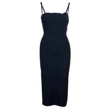Pre Owned Dolce and Gabbana Black Strapless Fitted Dress S