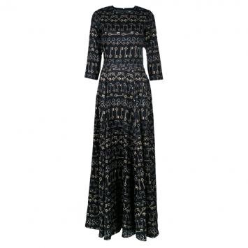 Pre Owned Dolce And Gabbana Key Print Maxi Dress S