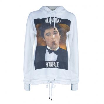 Pre Owned Dolce and Gabbana White Al Pacino Hooded Sweatshirt M