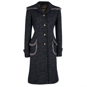 Pre Owned Dolce and Gabbana Grey Multicolor Coat L
