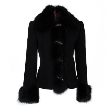 Pre Owned Dolce and Gabbana Black Fur Jacket M