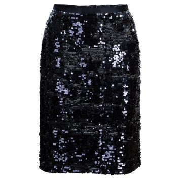 Pre Owned Dolce and Gabbana Black Sequin Skirt M
