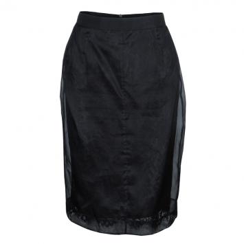 Pre Owned Dolce And Gabbana Black Organza Skirt M