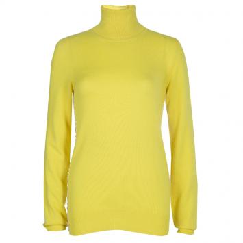 Pre Owned Dolce and Gabanna Yellow Turtleneck Knit Sweater M