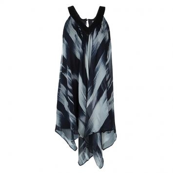 Pre Owned Dolce and Gabbana Printed Chiffon Overlay Sleeveless Silk Dress S