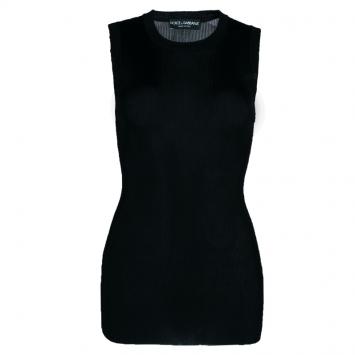 Pre Owned Dolce And Gabbana Black Sleeveless Top M