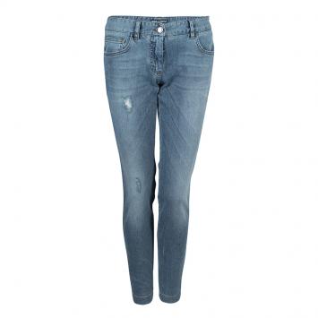 Pre Owned Dolce and Gabbana Blue Light Wash Denim Distressed Faded Jeans M