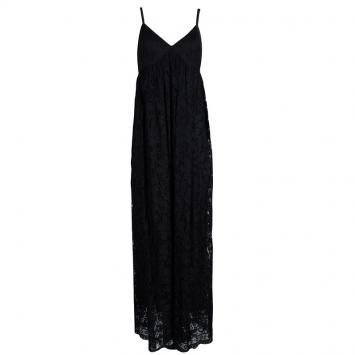 Pre Owned Dolce and Gabbana Black Lace Maxi Dress L