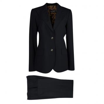 Pre Owned Dolce And Gabbana Black Pant Suit L