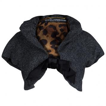 Pre Owned Dolce And Gabbana Grey Wool Bow Detail Bolero Jacket M