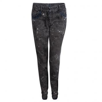 مملوكة مسبقًا Dolce and Gabbana Grey Stone Washed Splatter Effect Jeans M