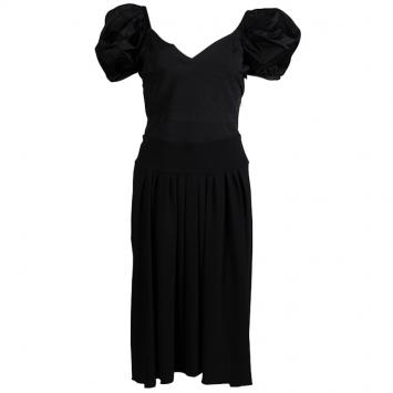 Pre Owned Prada Black Puffed Sleeve Dress M