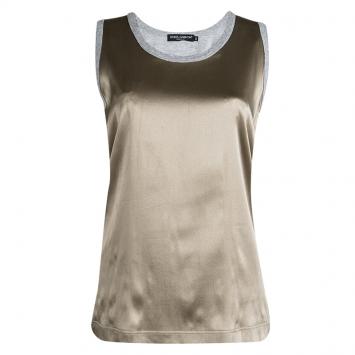 Pre Owned Dolce and Gabbana Dual Color Sleeveless Tank Top L