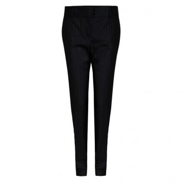 Pre Owned Dolce & Gabbana Black Wool Pinstriped Trousers S