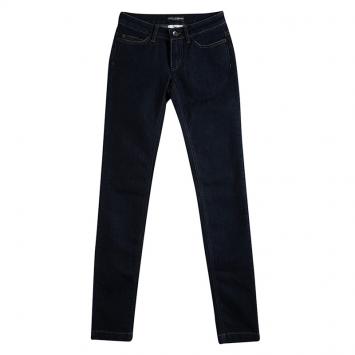 مملوكة مسبقًا Dolce and Gabbana Indigo Dark Wash Denim Fitted Cute Jeans XS