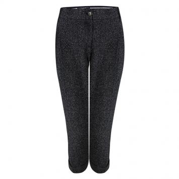 Pre Owned Dolce And Gabbana Grey Tweed Cropped Pants M