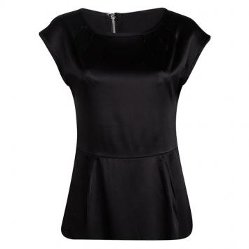 Pre Owned Dolce and Gabbana Black Silk Top S