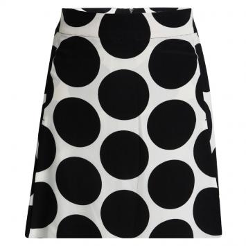 Pre Owned Dolce and Gabbana Monochrome Silk Polka Dot Mini Skirt M