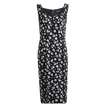 Pre Owned Dolce & Gabbana Black Floral Printed Sleeveless Dress M