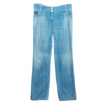Pre Owned Dolce & Gabbana Blue Wide Leg Denim Jeans M