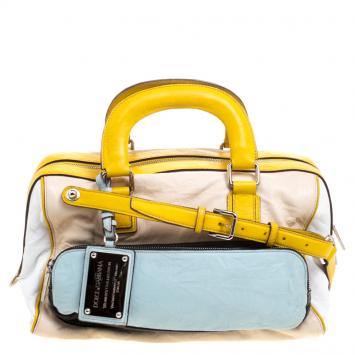 Pre Owned Dolce And Gabbana Multicolor Leather Miss Pocket Satchel