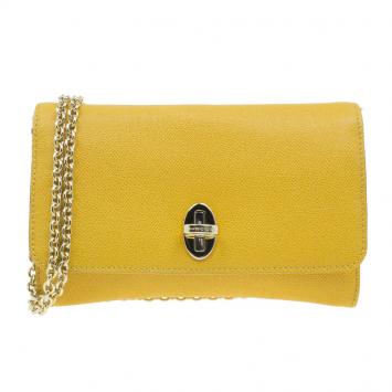 Pre Owned Dolce and Gabbana Yellow Leather Taormina Chain Clutch
