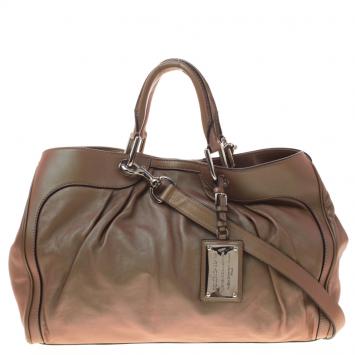 Pre Owned Dolce and Gabbana Copper Holographic Leather Miss Brooke Bag