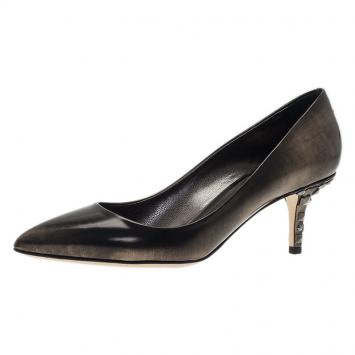 Pre Owned Dolce and Gabbana Metallic Leather Belluci K Pumps Size 39