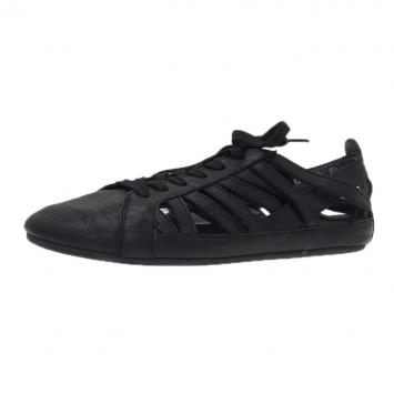 Pre Owned Dolce and Gabbana Black Leather Cutout Sneakers Size 39
