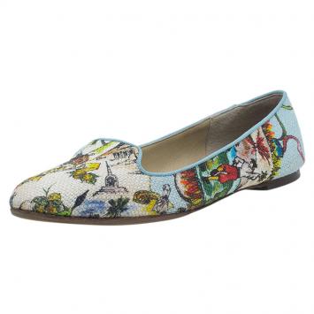 Pre Owned Dolce and Gabbana Multicolor Canvas Sicilia Printed Smoking Slippers Size 39