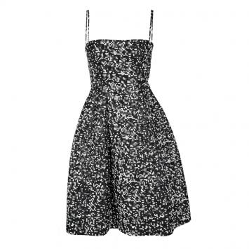 Pre Owned Dsquared2 Monochrome Pixelated Sandra 50'S Bell Dress S
