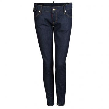 Pre Owned DSquared2 Indigo Dark Wash Denim Zip Detail Skinny Jeans M