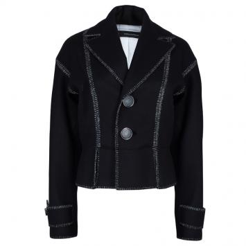 Pre Owned  Dsquared2 Black Wool Metallic Edging Detail Blazer M