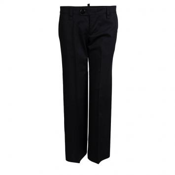 Pre Owned Dsquared2 Black Cotton Wide Leg Trousers M