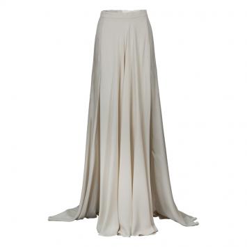 Pre Owned Elie Saab Ivory Double Slit Maxi Skirt M