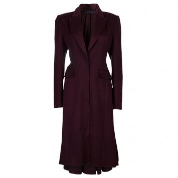 Pre Owned Elie Saab Burgundy Cashmere Coat M