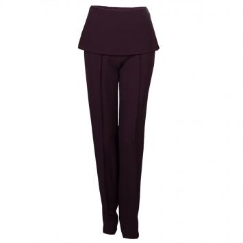 Pre Owned Elie Saab Burgundy High Waist Trousers M