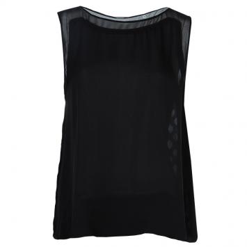 Pre Owned Elie Tahari Black Silk Sleeveless Top M