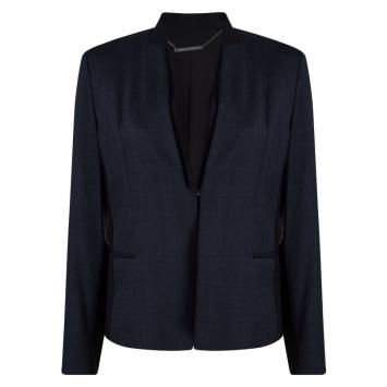 Pre Owned Elie Tahari  Blue Pin Checked Wool Blazer M