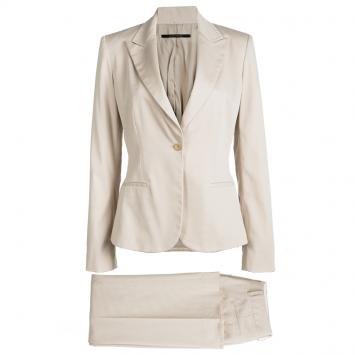 Pre Owned Elie Tahari Beige Cotton Pant Suit M