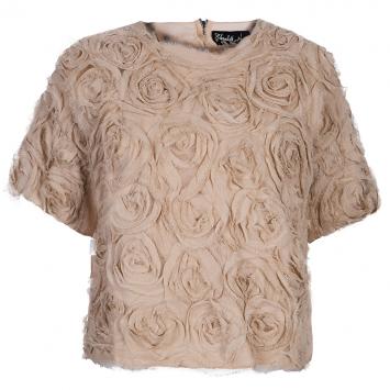مملوكة مسبقًا Elizabeth and James Beige Ribbon Detail Top M
