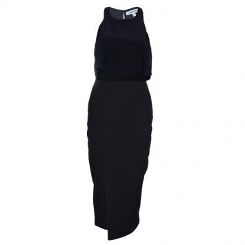 Pre Owned Elizabeth and James Black Silk Overlay Sleeveless Dress S