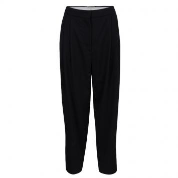Pre Owned Emilio Pucci Black Wool Pleated High Waist Loose Fit Trousers L