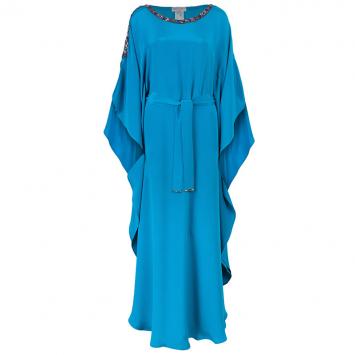 Pre Owned Emilio Pucci Blue Embellished Kaftan Dress OS