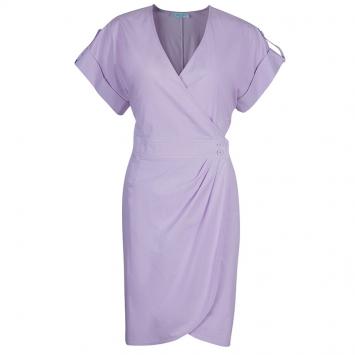 Pre Owned Emilio Pucci Lilac Cotton Wrap Dress M