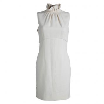 Pre Owned Emilio Pucci Pastel Yellow Sleeveless Wool Dress S